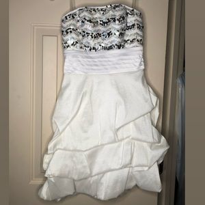 White Sequin Formal Dress